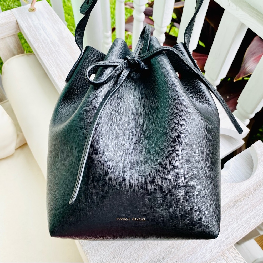 Mansur Gavriel Black Saffiano Mini Bucket Bag EUC - Picture 16 of 16